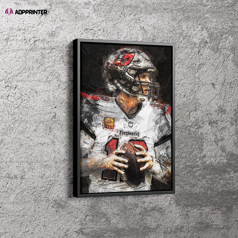 Tom Brady Poster Painting Tampa Bay Buccaneers Foottball Canvas Unique Design Wall Art Print Hand Made Ready to Hang Custom Design Tom Brady Poster Painting Tampa Bay Buccaneers Foottball Canvas Unique Design Wall Art Print Hand Made Ready to Hang Custom Design