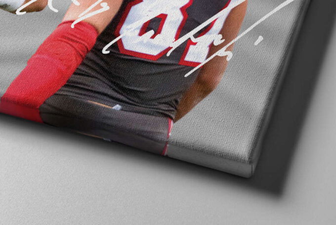 Tom Brady Rob Gronkowski Autographed Poster Tampa Bay BuccaneersCanvas Unique Design Wall Art Print Hand Made Ready to Hang Custom Design