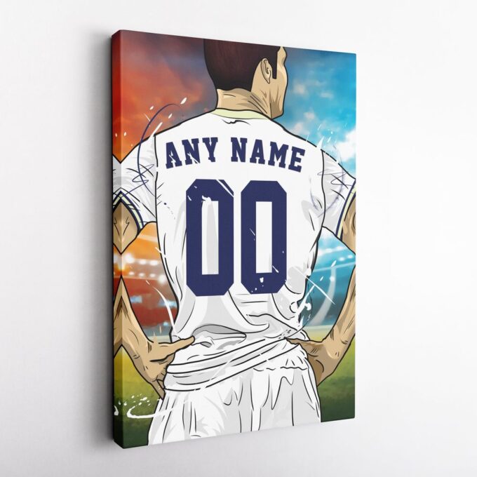 Tottenham Hotspur F.C. Jersey Soccer Personalized Jersey Custom Name and Number Canvas Wall Art Home Decor Framed Poster Man Cave Gift