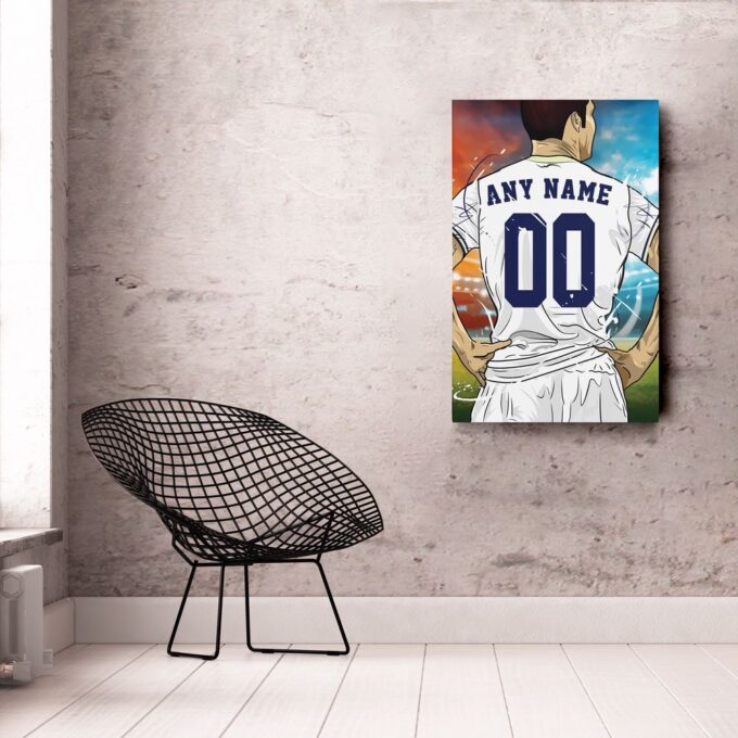 Tottenham Hotspur F.C. Jersey Soccer Personalized Jersey Custom Name and Number Canvas Wall Art Home Decor Framed Poster Man Cave Gift