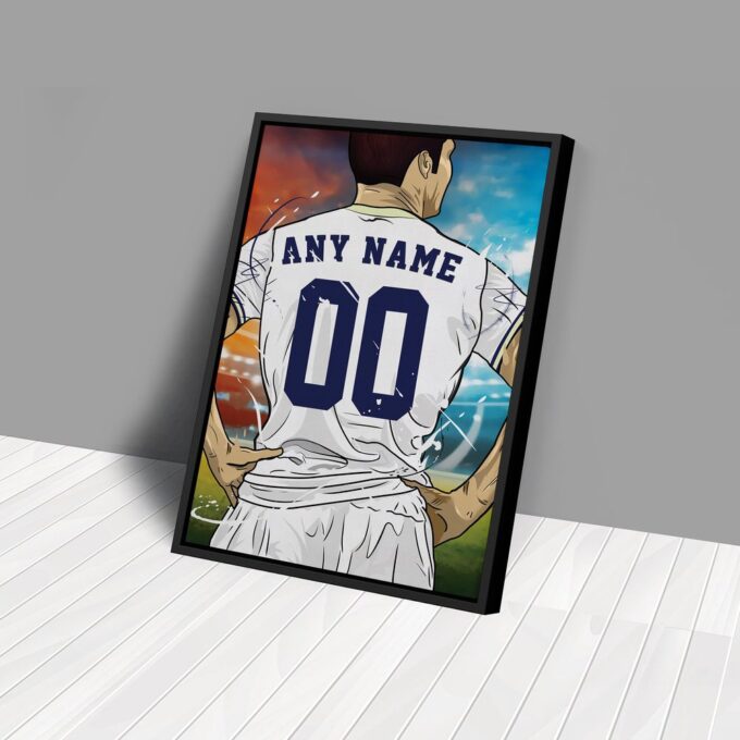 Tottenham Hotspur F.C. Jersey Soccer Personalized Jersey Custom Name and Number Canvas Wall Art Home Decor Framed Poster Man Cave Gift