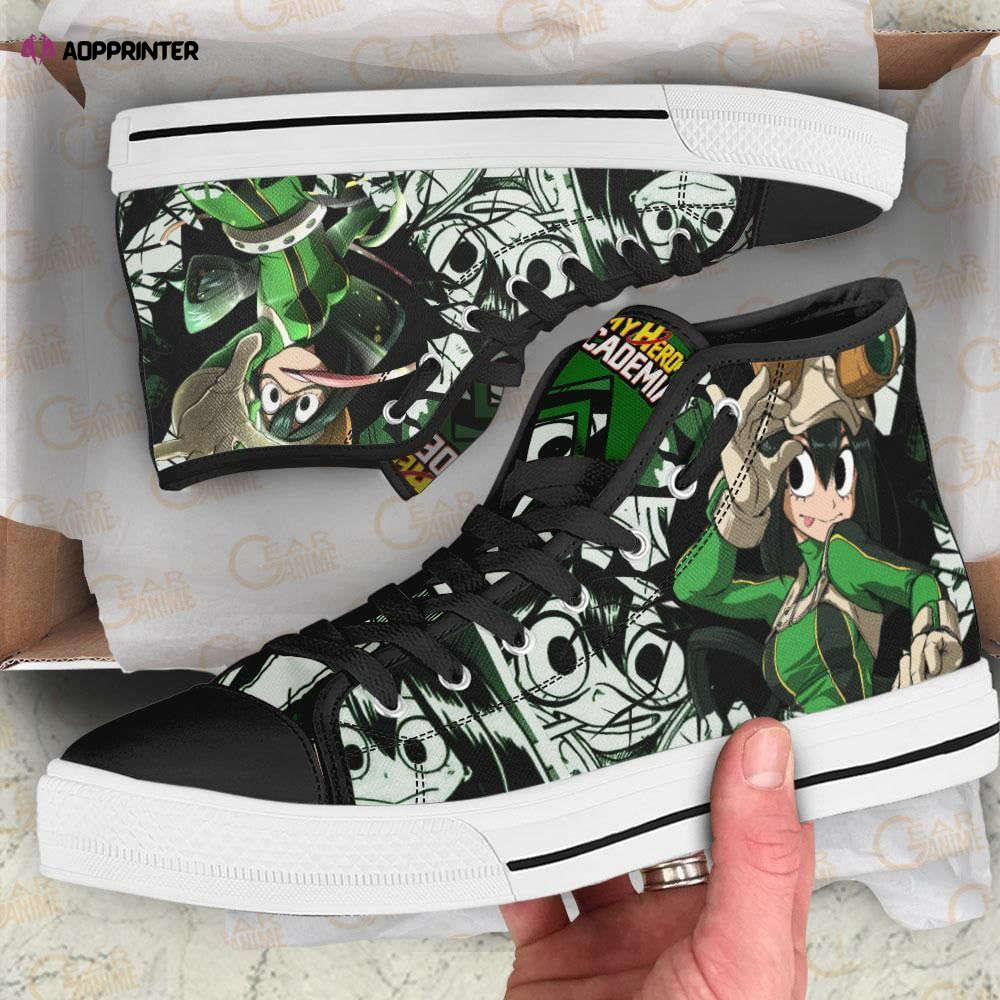 Tsuyu Asui Froppy High Top Shoes Custom My Hero Academia Anime For Fans Tsuyu Asui Froppy High Top Shoes Custom My Hero Academia Anime For Fans