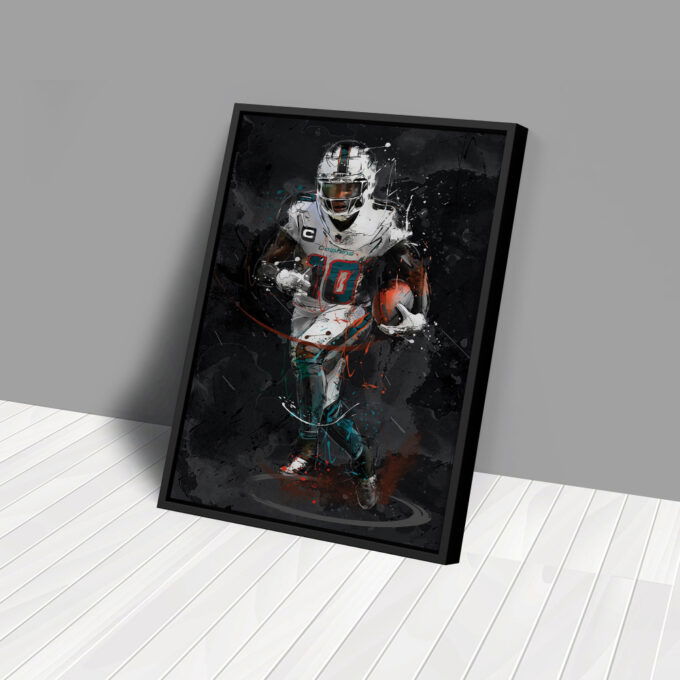 Tyreek Hill Art Miami Dolphins NFL Canvas Wall Art Home Decor Framed Poster Man Cave Gift