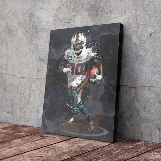 Tyreek Hill Art Miami Dolphins NFL Canvas Wall Art Home Decor Framed Poster Man Cave Gift
