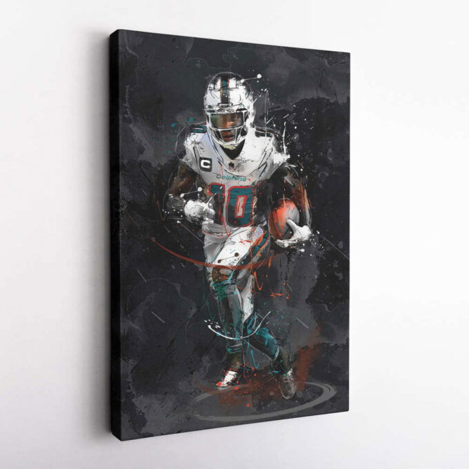 Tyreek Hill Art Miami Dolphins NFL Canvas Wall Art Home Decor Framed Poster Man Cave Gift