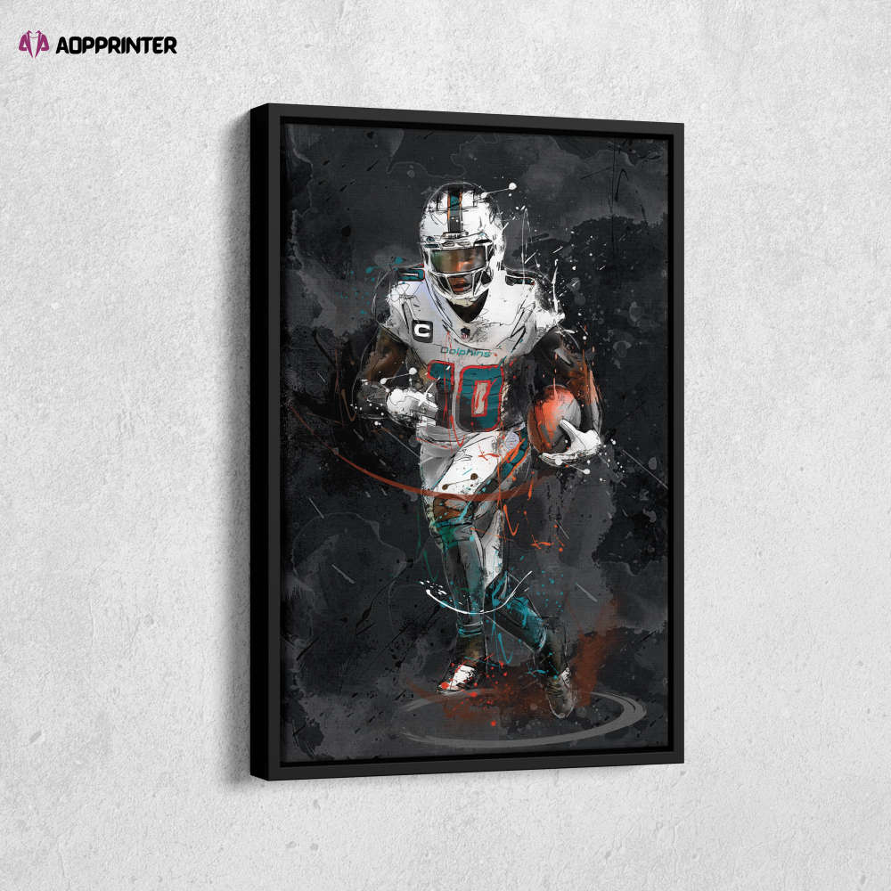 Tyreek Hill Art Miami Dolphins NFL Canvas Wall Art Home Decor Framed Poster Man Cave Gift Tyreek Hill Art Miami Dolphins NFL Canvas Wall Art Home Decor Framed Poster Man Cave Gift