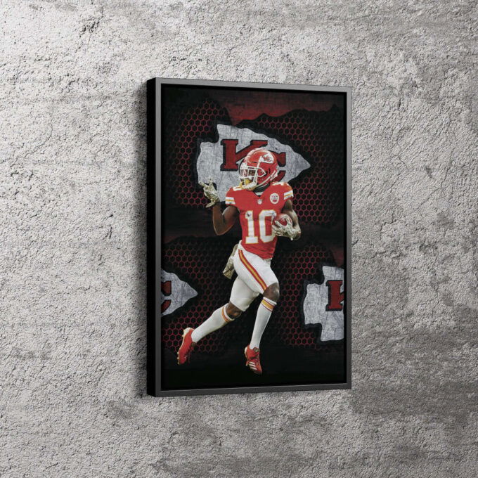 Tyreek Hill  Art Poster Kansas City Chiefs Canvas Unique Design Wall Art Print Hand Made Ready to Hang Custom Design