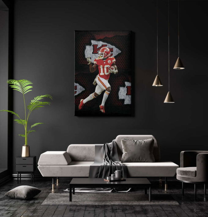 Tyreek Hill  Art Poster Kansas City Chiefs Canvas Unique Design Wall Art Print Hand Made Ready to Hang Custom Design