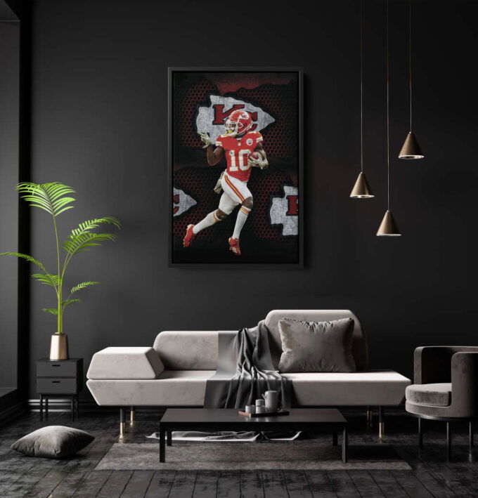 Tyreek Hill  Art Poster Kansas City Chiefs Canvas Unique Design Wall Art Print Hand Made Ready to Hang Custom Design