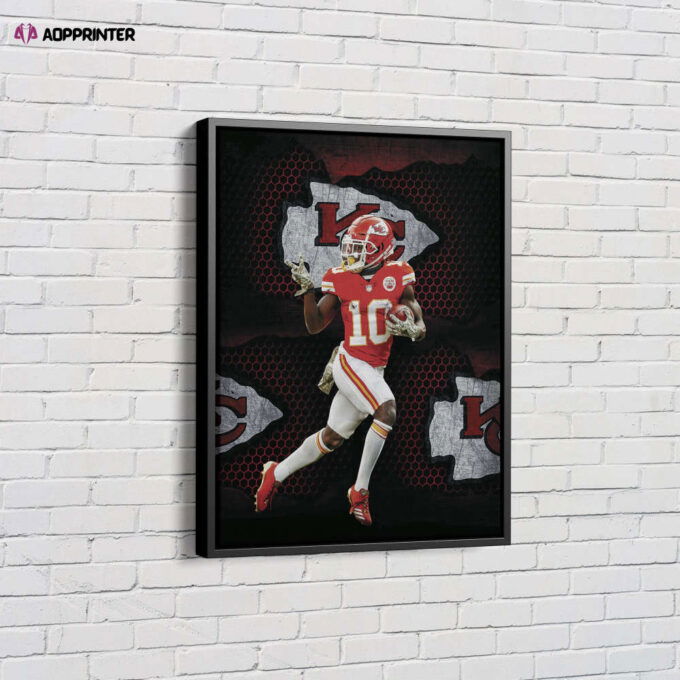 Tyreek Hill  Art Poster Kansas City Chiefs Canvas Unique Design Wall Art Print Hand Made Ready to Hang Custom Design