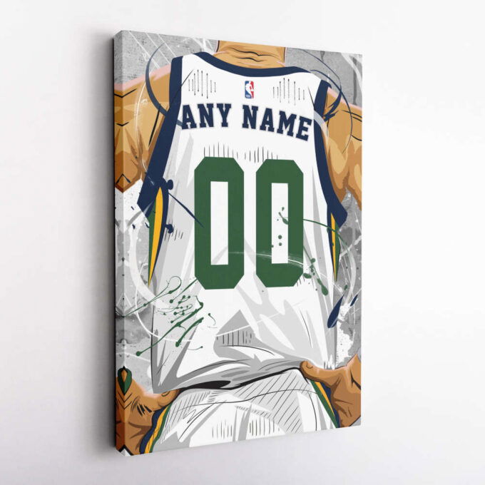 Utah Jazz Jersey NBA Personalized Jersey Custom Name and Number Canvas Wall Art  Print Home Decor Framed Poster Man Cave Gift