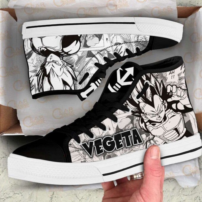Vegeta Blue High Top Canvas Shoes Custom Dragon Ball Manga For Fans