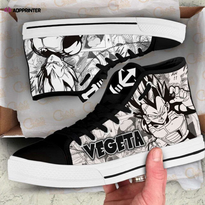 Vegeta Blue High Top Canvas Shoes Custom Dragon Ball Manga For Fans