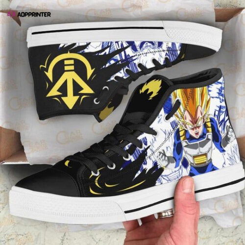 Cart 5 Vegeta Saiyan Emblem High Top Canvas Shoes Custom Dragon Ball Anime For Fans