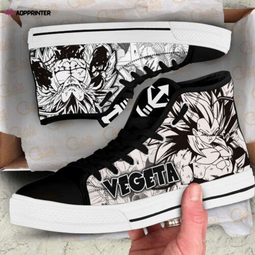 Cart 3 Vegeta Super Saiyan High Top Canvas Shoes Custom Dragon Ball Manga For Fans