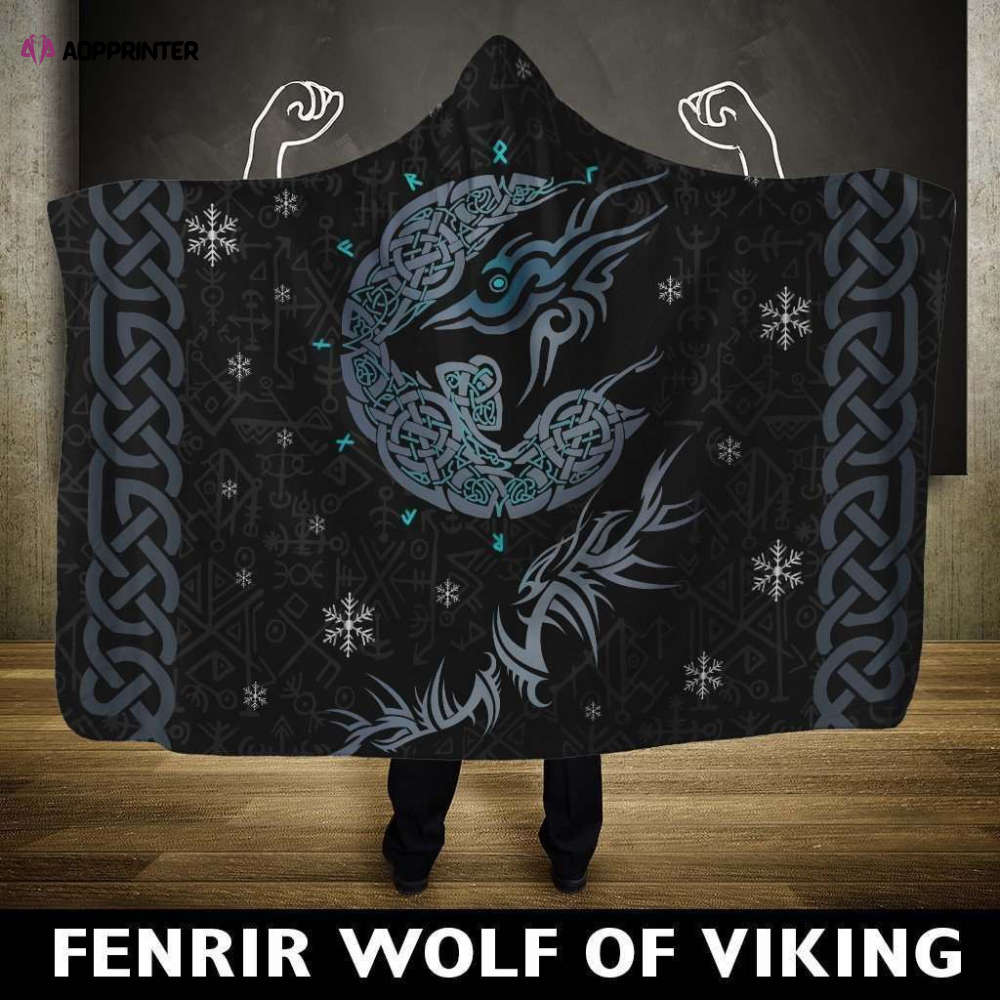 Viking Hooded Blanket – Fenrir Wolf PL085 Viking Hooded Blanket – Fenrir Wolf PL085