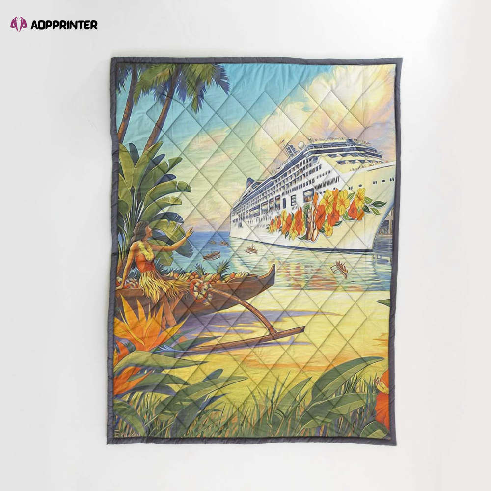 Vintage Hawaii Quilt Blanket – AH – J4 Vintage Hawaii Quilt Blanket – AH – J4