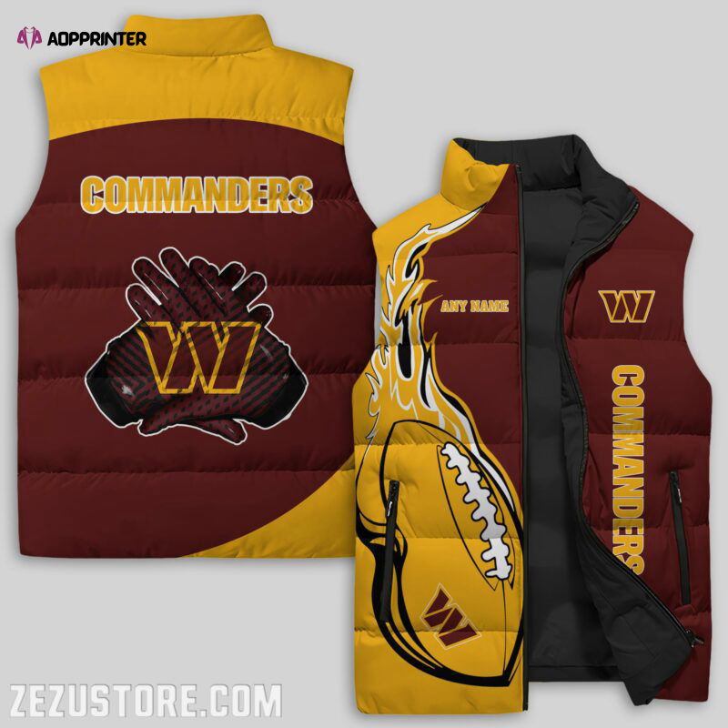 Washington Commanders NFL Sleeveless Puffer Jacket Custom For Fans Gifts Washington Commanders NFL Sleeveless Puffer Jacket Custom For Fans Gifts