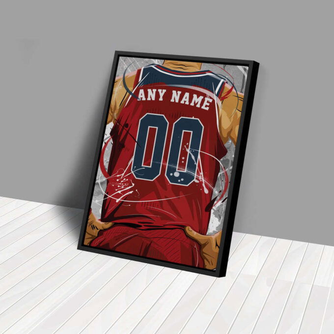 Washington Wizards Jersey NBA Personalized Jersey Custom Name and Number Canvas Wall Art  Print Home Decor Framed Poster Man Cave Gift