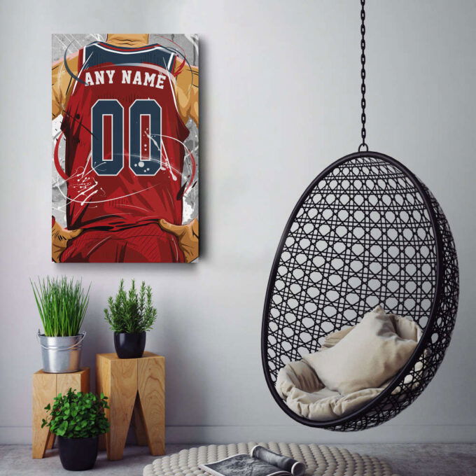 Washington Wizards Jersey NBA Personalized Jersey Custom Name and Number Canvas Wall Art  Print Home Decor Framed Poster Man Cave Gift