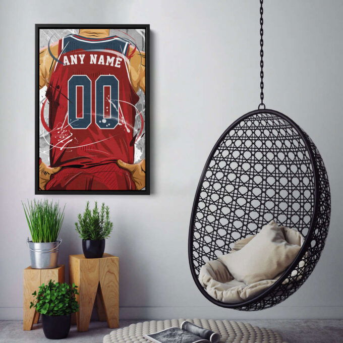 Washington Wizards Jersey NBA Personalized Jersey Custom Name and Number Canvas Wall Art  Print Home Decor Framed Poster Man Cave Gift