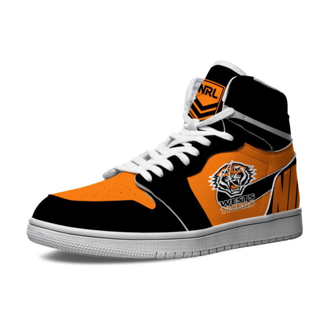 Wests Tigers Custom Name NRL Air Jordan 1 Sneakers High Top For Fans