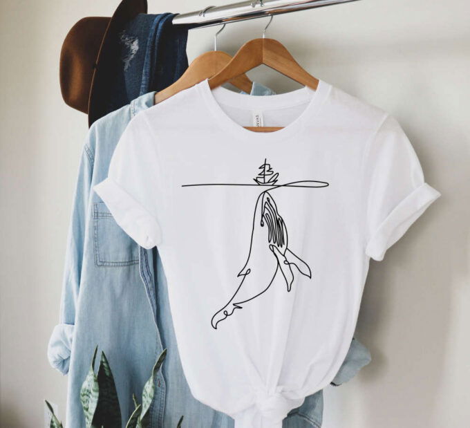 Whale Drawing Shirt Animal Lover T shirt Animal Shirt Sea Life Shirt Cute Whale Tee Line Art Shirt Cute Boho Shirt Gift Idea For Her