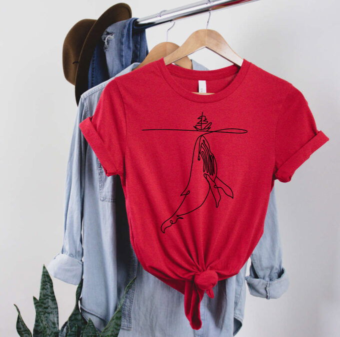 Whale Drawing Shirt Animal Lover T shirt Animal Shirt Sea Life Shirt Cute Whale Tee Line Art Shirt Cute Boho Shirt Gift Idea For Her