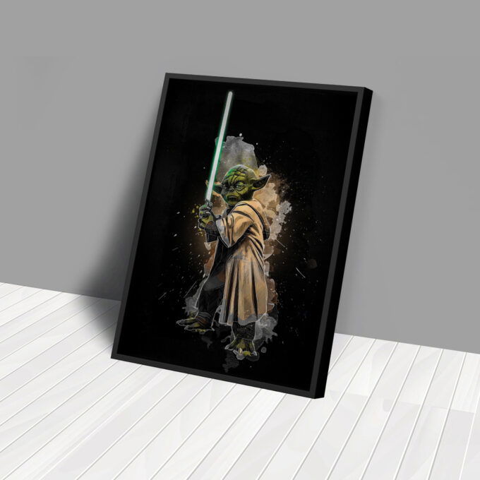 Yoda Poster Star Wars Art Canvas Wall Art Print Home Decor Framed Poster Gift for Kids