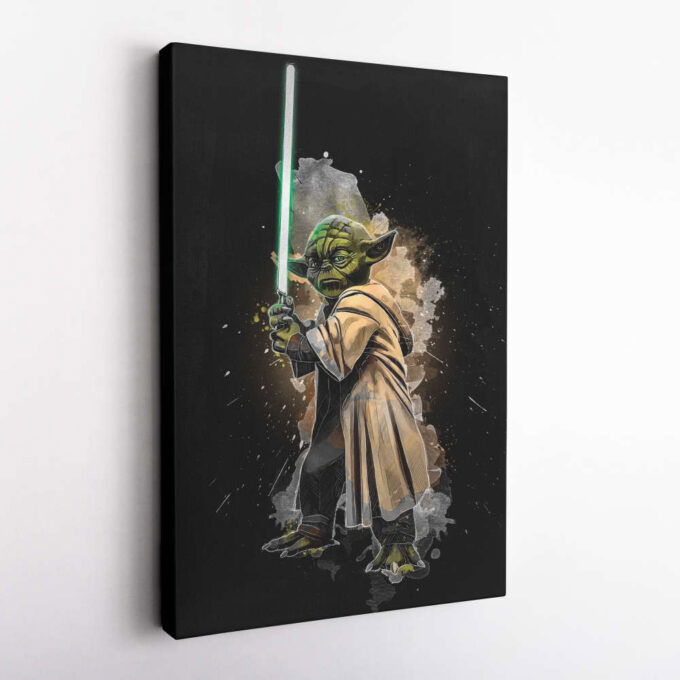 Yoda Poster Star Wars Art Canvas Wall Art Print Home Decor Framed Poster Gift for Kids
