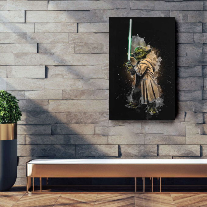 Yoda Poster Star Wars Art Canvas Wall Art Print Home Decor Framed Poster Gift for Kids