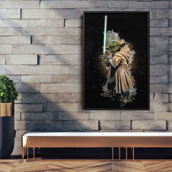 Yoda Poster Star Wars Art Canvas Wall Art Print Home Decor Framed Poster Gift for Kids