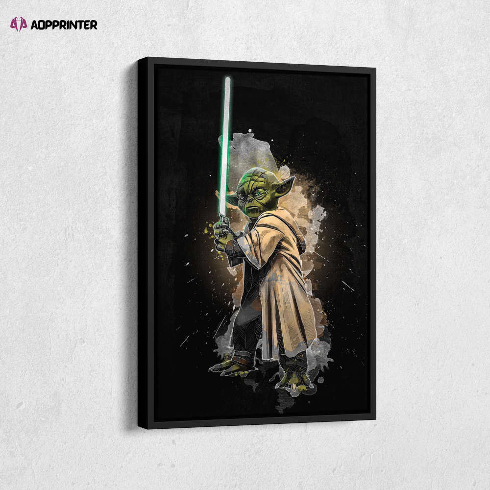 Yoda Poster Star Wars Art Canvas Wall Art Print Home Decor Framed Poster Gift for Kids Yoda Poster Star Wars Art Canvas Wall Art Print Home Decor Framed Poster Gift for Kids