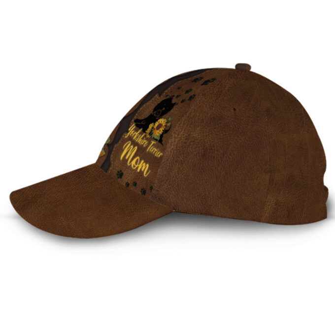 Yorkshire Dog Leather Sunflower Hat Classic Cap ATP104009Pb