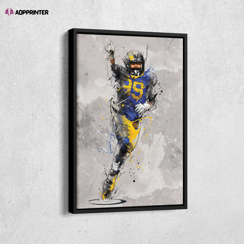 Aaron Donald Poster Los Angeles Rams NFL Canvas Wall Art Home Decor Framed Poster Man Cave Gift Aaron Donald Poster Los Angeles Rams NFL Canvas Wall Art Home Decor Framed Poster Man Cave Gift