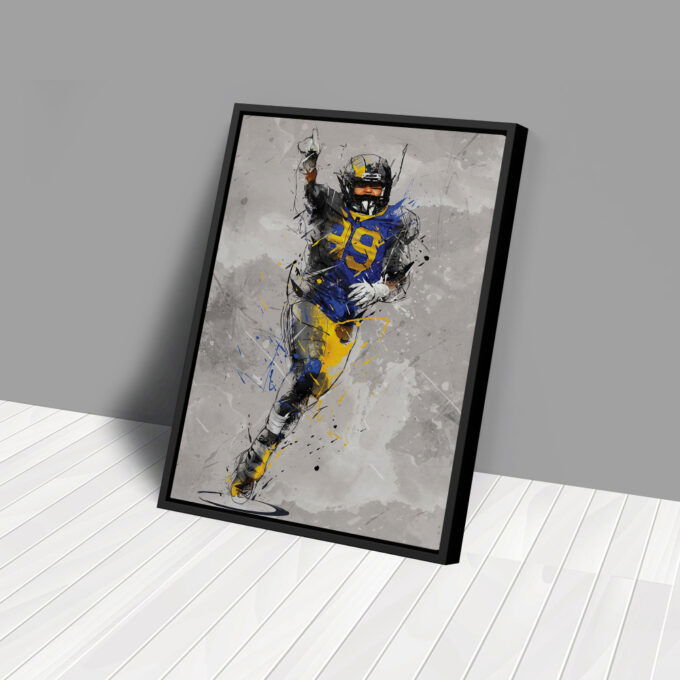 Aaron Donald Poster Los Angeles Rams NFL Canvas Wall Art Home Decor Framed Poster Man Cave Gift
