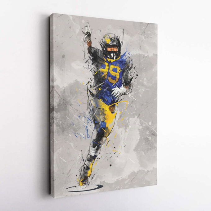 Aaron Donald Poster Los Angeles Rams NFL Canvas Wall Art Home Decor Framed Poster Man Cave Gift