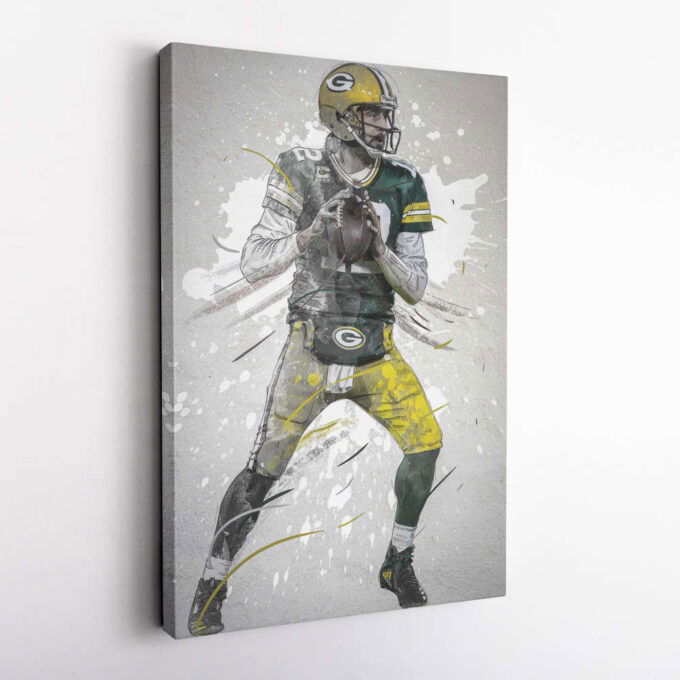 Aaron Rodgers Poster Green Bay Packers NFL Framed Wall Art Home Decor Canvas Print Artwork