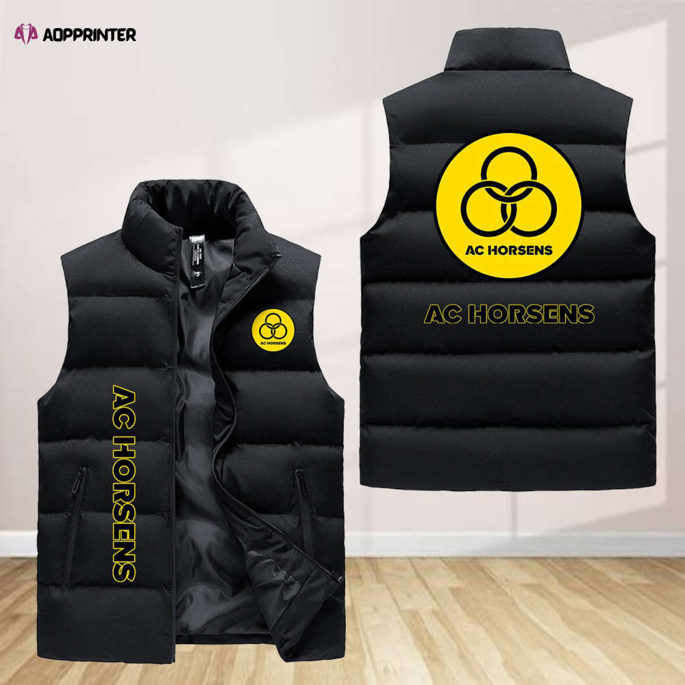 Ac Horsens Sleeveless Puffer Jacket Custom For Fans Gifts Ac Horsens Sleeveless Puffer Jacket Custom For Fans Gifts