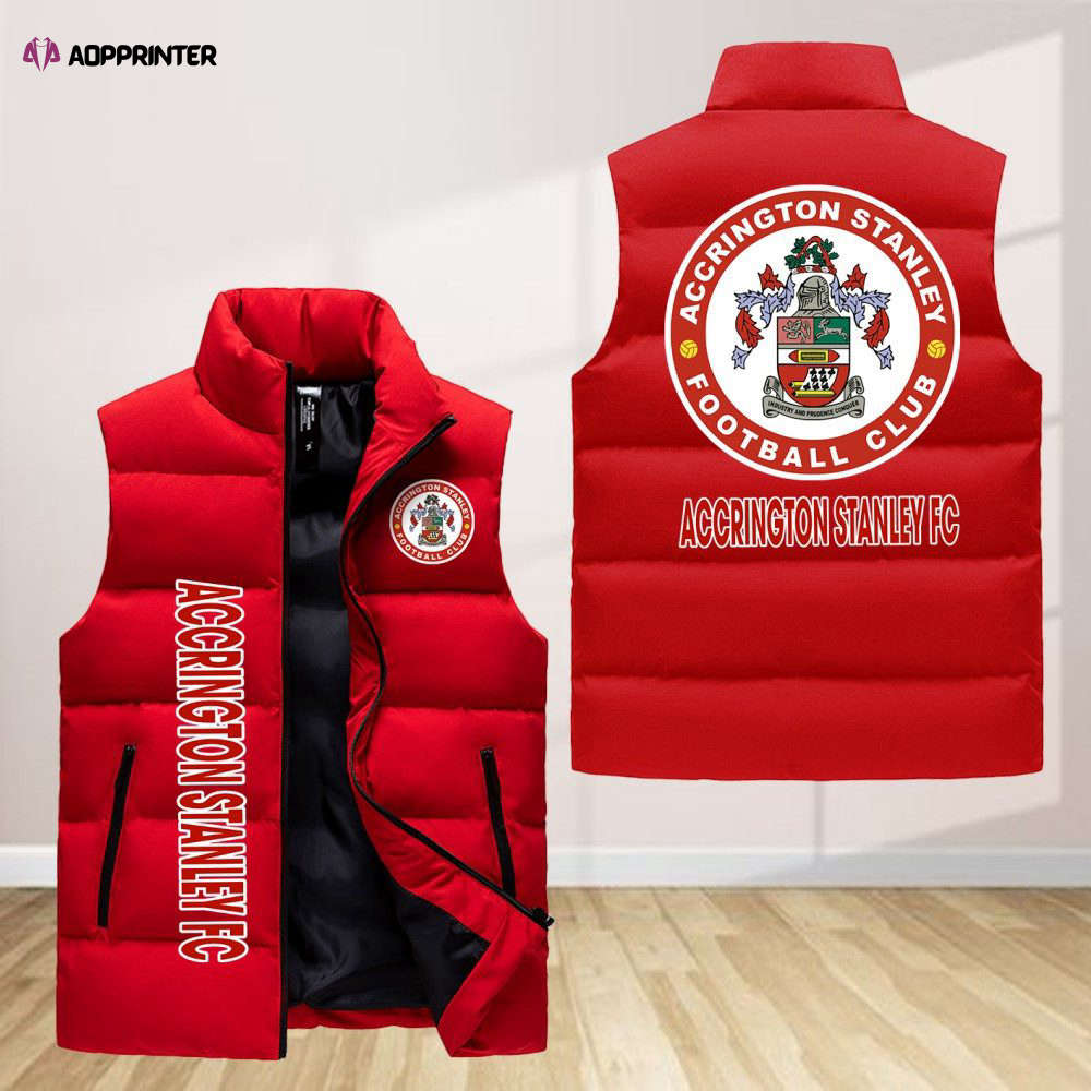 Accrington Stanley Sleeveless Puffer Jacket Custom For Fans Gifts Accrington Stanley Sleeveless Puffer Jacket Custom For Fans Gifts