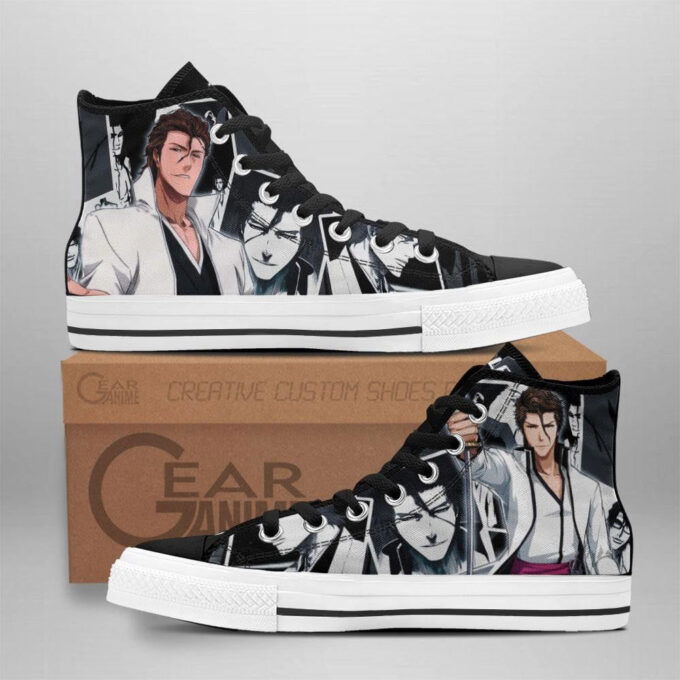 Aizen Sosuke High Top Shoes Custom Bleach Anime For Fans