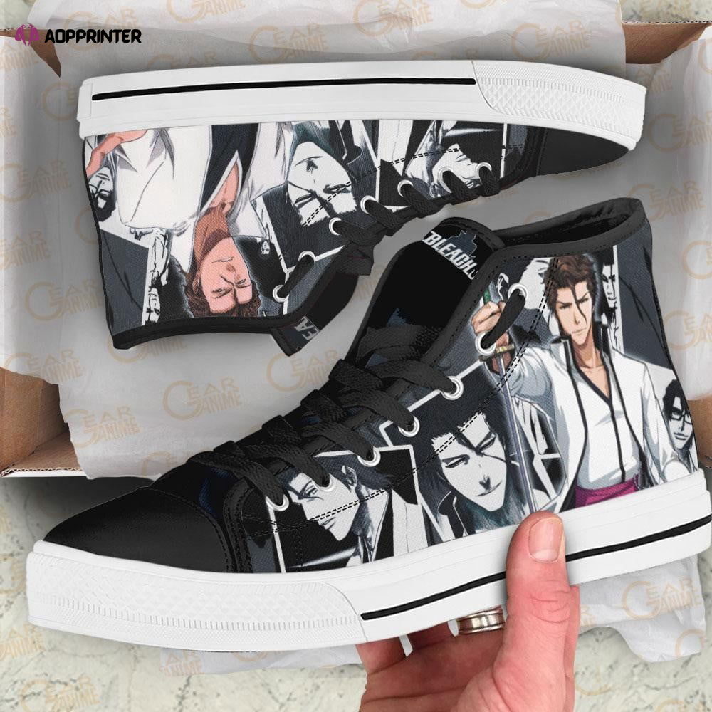 Aizen Sosuke High Top Shoes Custom Bleach Anime For Fans Aizen Sosuke High Top Shoes Custom Bleach Anime For Fans