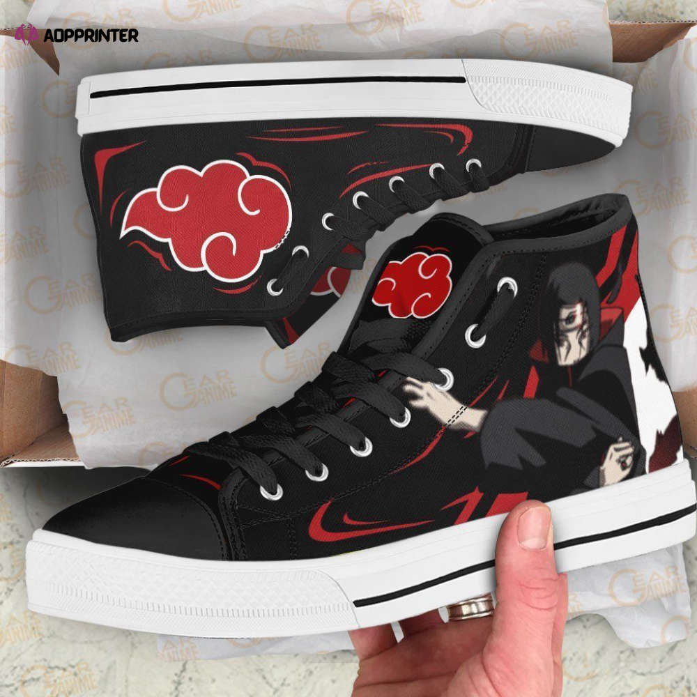 Akatsuki Itachi Jutsu High Top Shoes Custom Naruto Anime For Fans Akatsuki Itachi Jutsu High Top Shoes Custom Naruto Anime For Fans