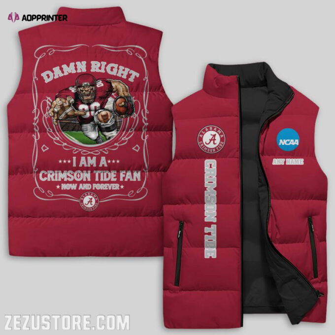 Alabama Crimson Tide NCAA Sleeveless Puffer Jacket Custom For Fans Gifts