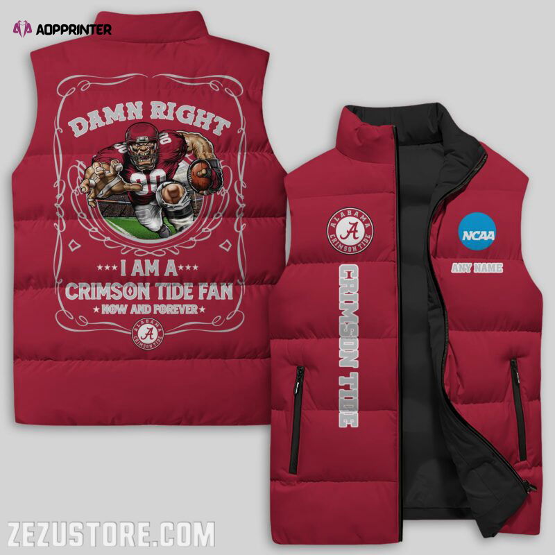 Alabama Crimson Tide NCAA Sleeveless Puffer Jacket Custom For Fans Gifts Alabama Crimson Tide NCAA Sleeveless Puffer Jacket Custom For Fans Gifts