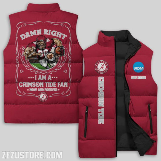Alabama Crimson Tide NCAA Sleeveless Puffer Jacket Custom For Fans Gifts