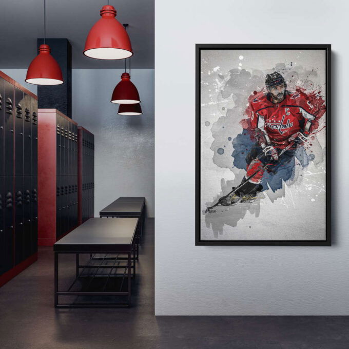 Alexander Ovechkin Poster Washington Capitals NHL Framed Wall Art Home Decor Canvas Print Artwork