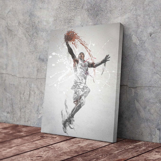 Allen Iverson Poster Philadelphia 76ers NBA  Framed Wall Art Home Décor Canvas Print Artwork