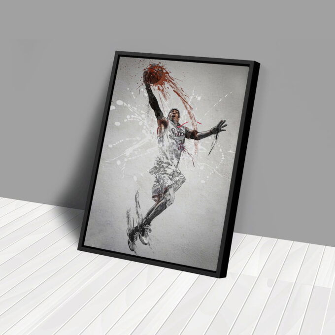 Allen Iverson Poster Philadelphia 76ers NBA  Framed Wall Art Home Décor Canvas Print Artwork
