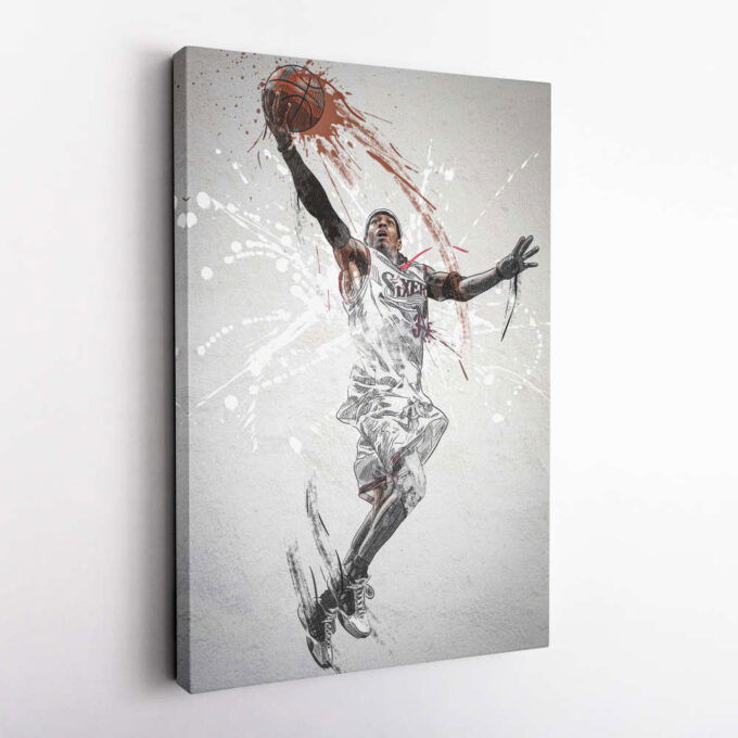 Allen Iverson Poster Philadelphia 76ers NBA  Framed Wall Art Home Décor Canvas Print Artwork